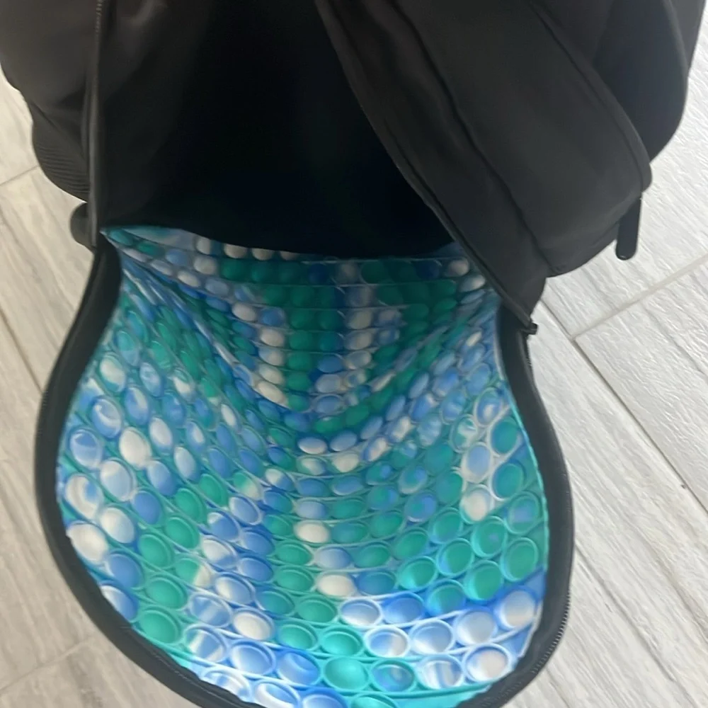 Blue, teal, white, & black pop it backpack bag carrier book bag